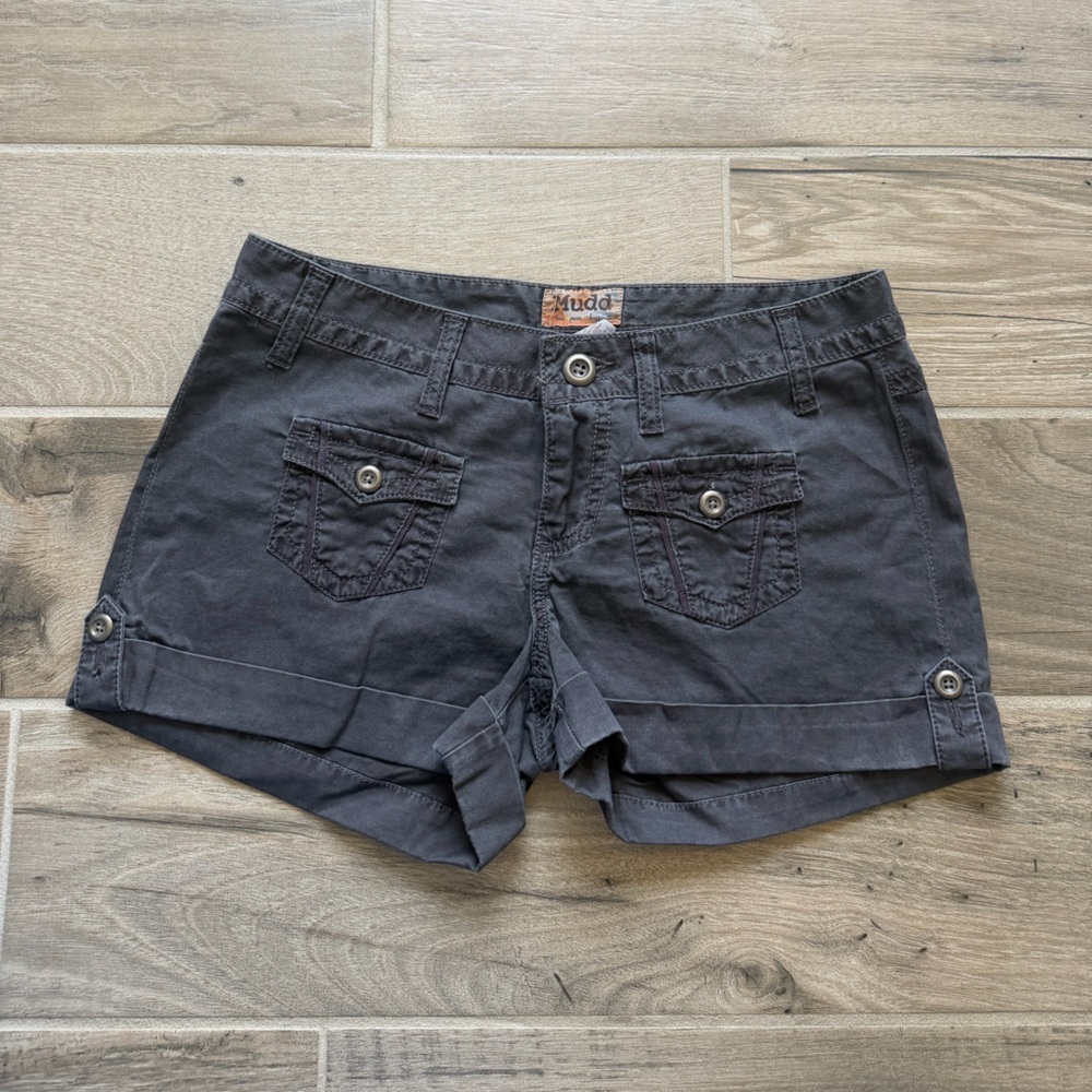 Mudd Charcoal Gray Cargo Shorts with Front Pockets